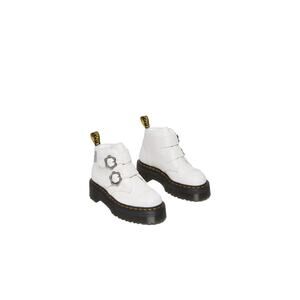 Doc Martens Devon Flower Buckle Leather Platform Boots New